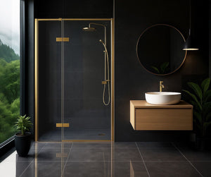 Porta Doccia Rea Atlas 90 Brush Gold destra