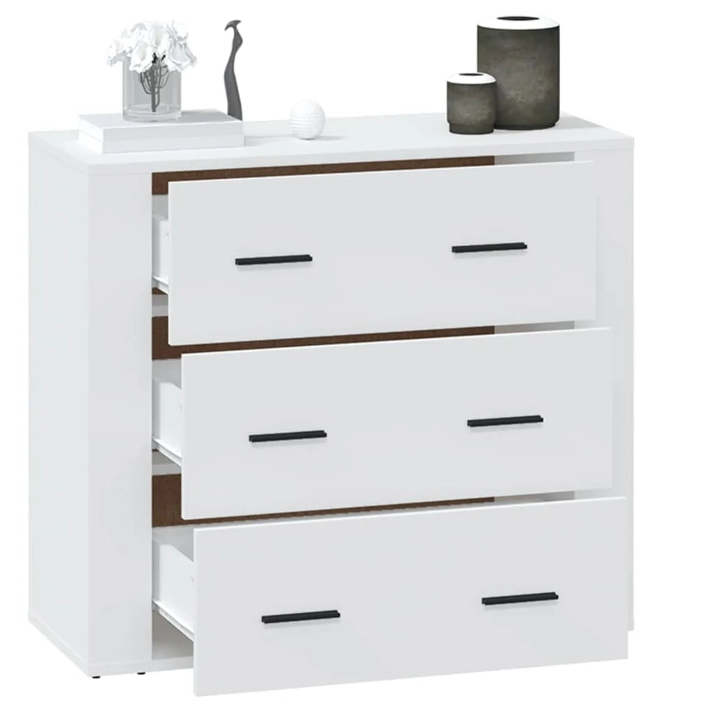 Buffet credenza cassettiera armadio mobile contenitore organizer per cucina soggiorno salotto 80 x 33 x 70 cm legno ingegnerizzato bianco 02_0030513
