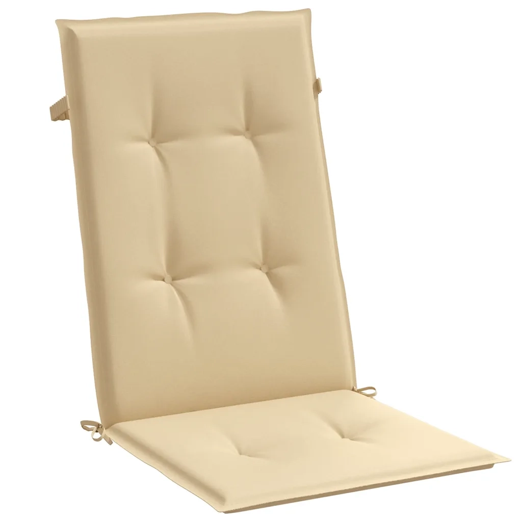 Cuscini Sedia Schiena Alta 6 Beige MÃ©lange 120x50x4 Tessuto