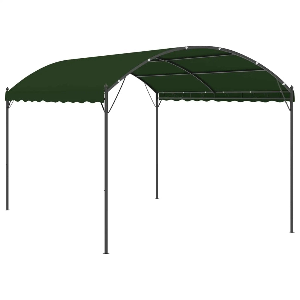 Gazebo 4 x 3 x 2,6 m Verde Poliestere e Acciaio 42030529