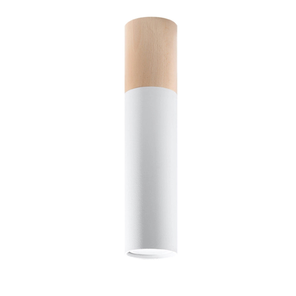 Spot soffitto tubo bianco/legno GU10 Pure Lume Marcos