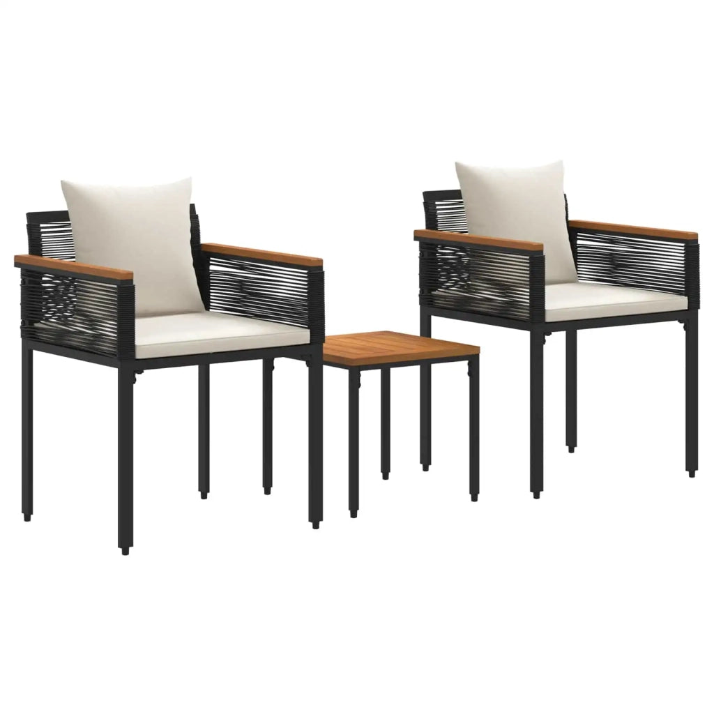 Set di Mobili da Esterno Nero e Bianco Crema polyrattan 42025232