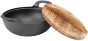 Wok in Ghisa, Cucina Autentica Asiatica, Alternativa allo Stomaco Inox, Compreso Coperchio per la Cottura e la Frittura (20cm)