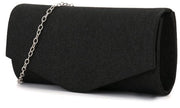 Clutch per Donna con Cinturino Glitter e Cinturino Removibile per Borse da Braccio Eleganti per Donne per Matrimoni, Feste di Gala e Sposali (Nero)