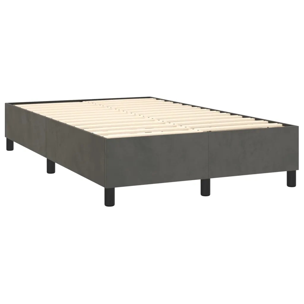 Giroletto a Molle con Materasso Grigio Scuro 120x190 cm Velluto 3269990
