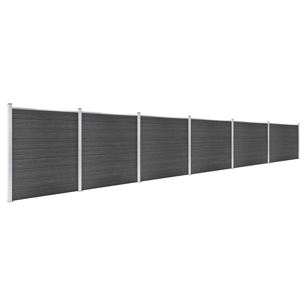 Set Pannelli di Recinzione in WPC 1045x186 cm Nero 3070433