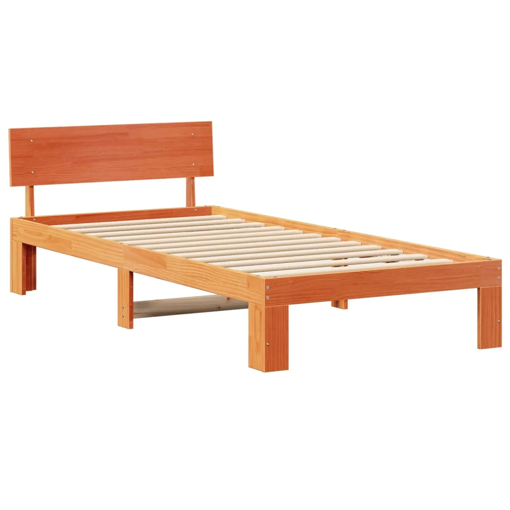 Struttura del letto Marrone cerato 90 x 200 cm Pino massello 872670