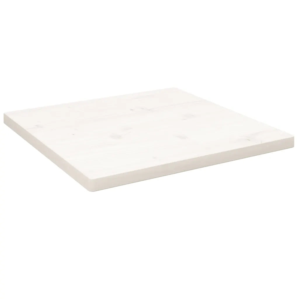 Piano Tavolo Bianco 50x50x2,5cm Legno Massello di Pino Quadrato