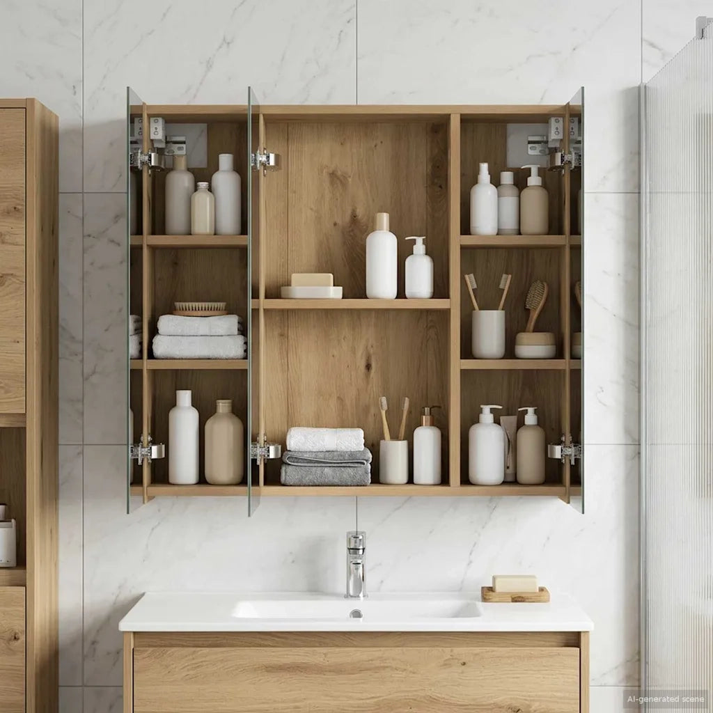 Mobiletto per specchio da bagno Rovere Artigianale
