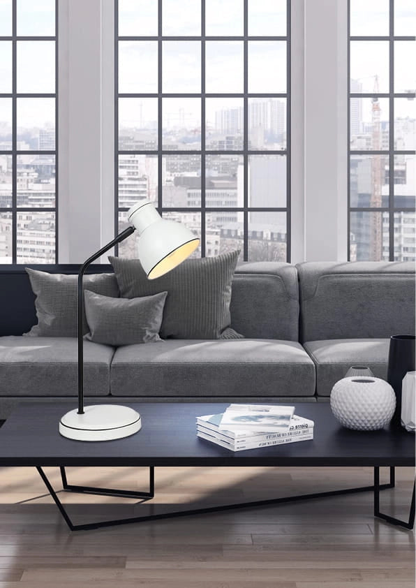 Lampada da scrivania Candellux Zumba bianco/nero E14 40W
