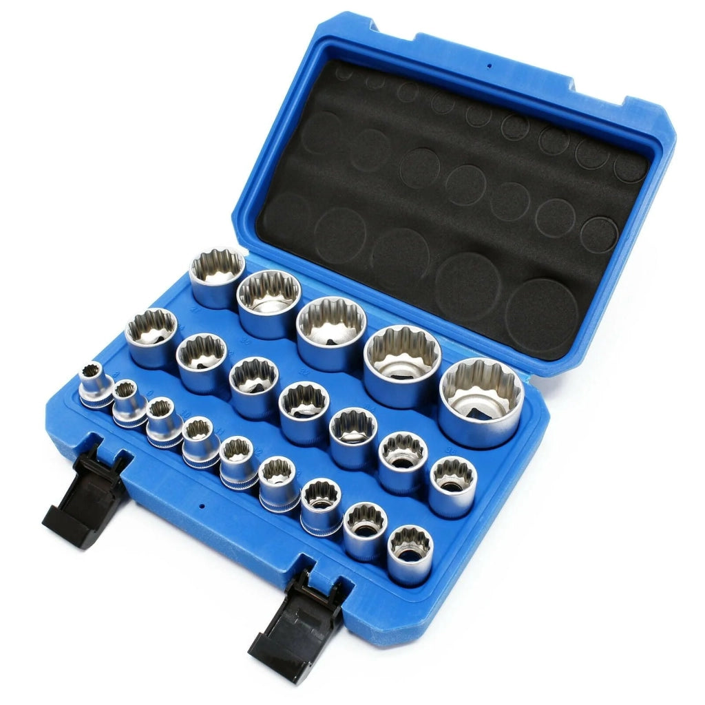 Set di bussole da 1/2" (12,7 mm) da 21 pezzi punte scanalate da 8-36 mm chiave inglese 16_0002259