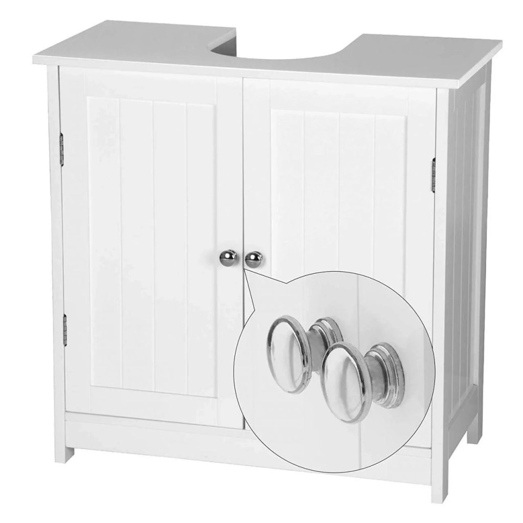 Mobile sottolavabo da bagno 60 × 30 × 60 cm in legno bianco 19_0001063