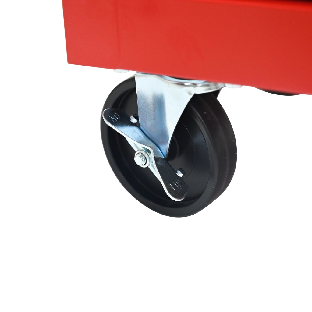 CARRELLO PORTA ATTREZZI 4 CASSETTI 62,5x34,5x78 cm Acciaio Rosso/Nero