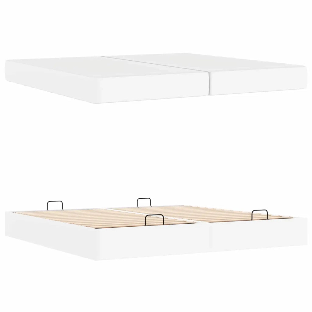 Struttura letto con materasso con materasso 2 pcs Bianco PVC 3399442