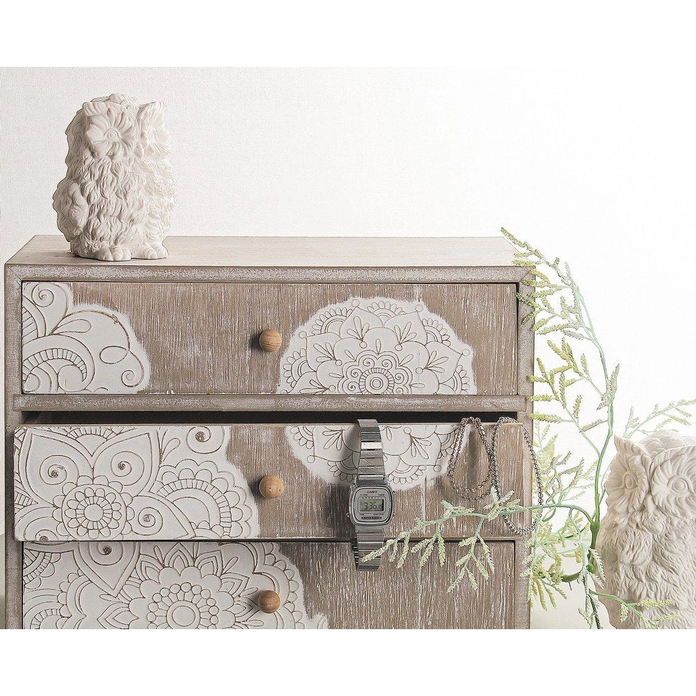 Cassettiera Legno Tortora Boho da Interno - RAFAEL