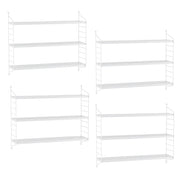 Set di 4 mensole modulari a 3 ripiani 50 x 60 x 15 cm bianco 03_0007110