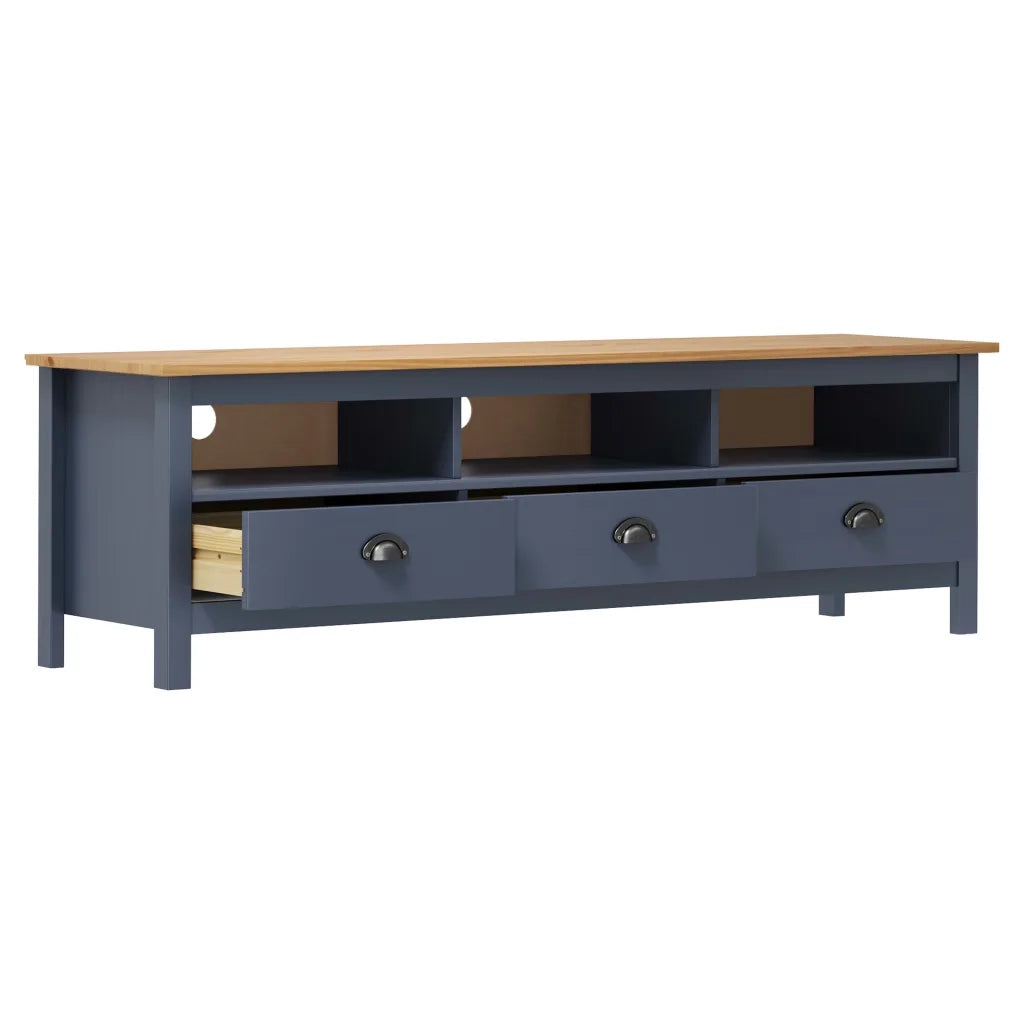 Mobile Porta TV Hill Grigio 158x40x47 cm in Legno di Pino cod mxl 13395