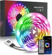 Fili LED RGB a 20m con Controllo via App e Comando a Distanza Sincronizzazione con il Ritmo della Musica - Decorazione per Feste, Compleanni e Natale.