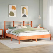 vidaXL Letto Libreria senza Materasso Marrone Cera 200x200 cm in Pino