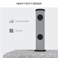 Base per Ombrellone da 28kg in Granito con Maniglia Estensibile e Rotelle 41x41x37.5cm Grigio