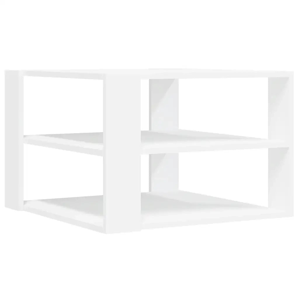 Tavolino da Salotto Bianco 58x58x40 cm in Legno Multistrato 834245
