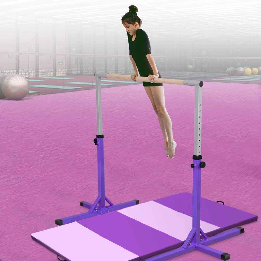Sbarra da balletto regolabile in altezza a 12 livelli Sbarra portatile da balletto da bambini 200x121x150cm Viola-Sbarre da danza