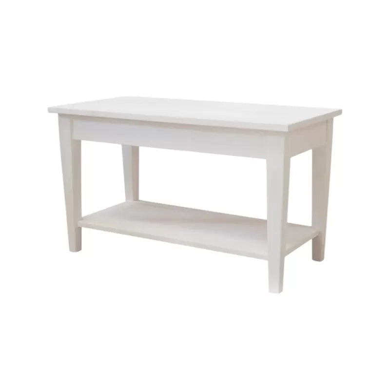 Tavolino rettangolare arte povera legno bianco 80x40x47 - Mobili 2G
