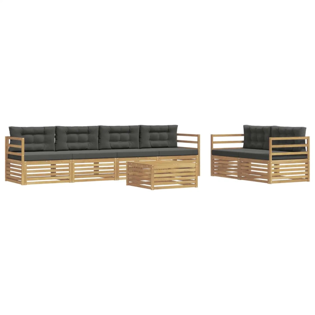 Set di divani da esterno 7 pz Bianco e Antracite Poliestere 3390067