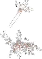 Set di 2 Tiare da Sposa con Pailletti - Accessori da Capelli per la Sposa - Donne e Damigelle d'Onore - Sposine e Fanciulle di Fiori.