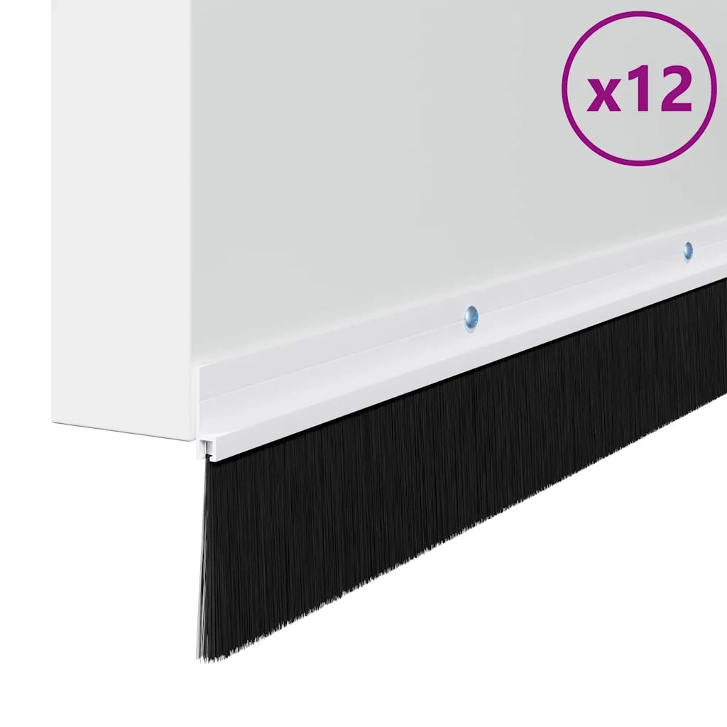 Spazzole per porte a vite 12 pz Bianco 100 cm CFW2970905