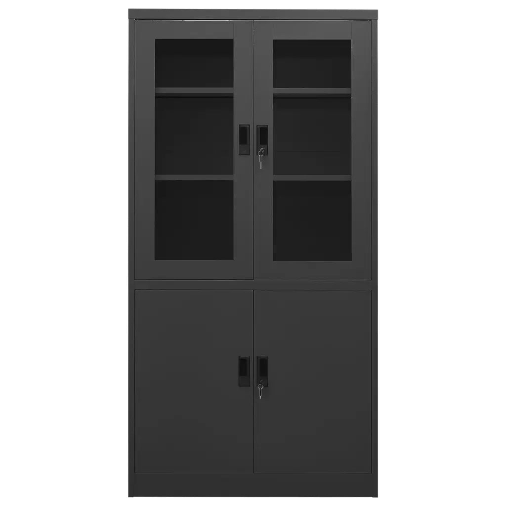 Armadio per Ufficio Antracite 90x40x180 cm in Acciaio 335949