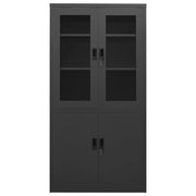 Armadio per Ufficio Antracite 90x40x180 cm in Acciaio 335949