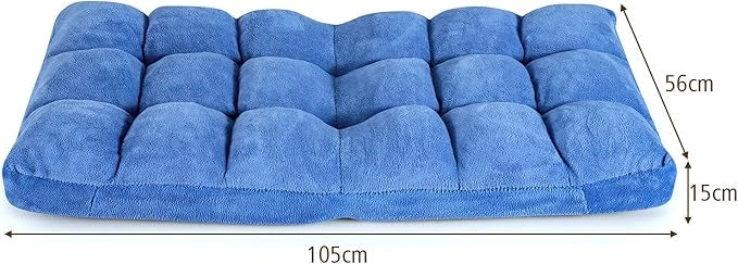 Sedia da Pavimento, Sedia Imbottita Regolabile in 14 Posizioni, Poltrona Salotto per Relax, Yoga, Lettura (Blu)