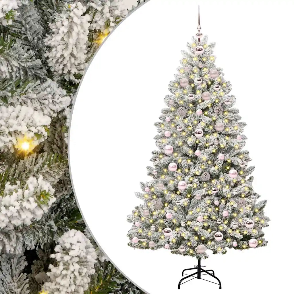 Albero di Natale | Decorazioni natalizie artificiale con 300 LED Verde e Bianco 180 cm