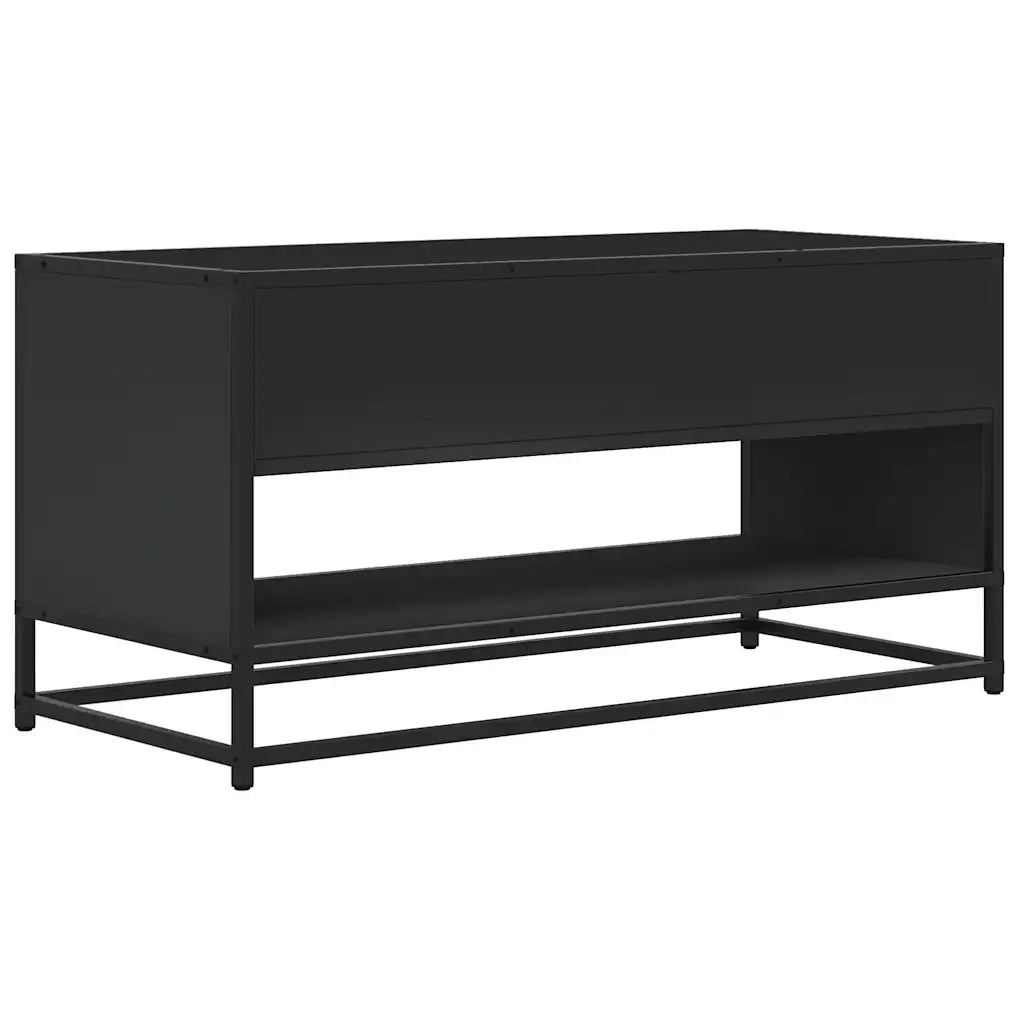 Mobile Porta TV Nero 91x40x46 cm in Truciolato e Metallo 848884