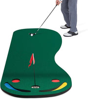 Set di Putting da Golf, Tappetino da Putting con 3 Fori per il Putting, 1 Bandierina e Coperture per Buca da Golf per Allenarsi al Putting, Putting per Uso Interno ed Esterno, 300 x 96 CM