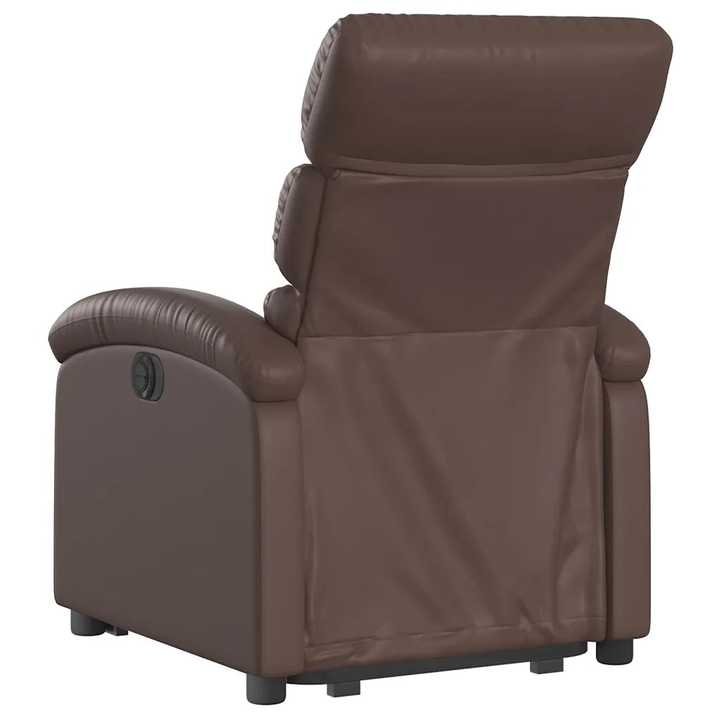 Poltrona Alzapersona Reclinabile Marrone in Similpelle 3204056