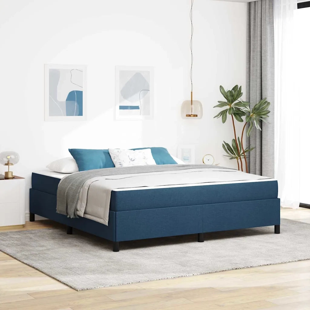 vidaXL Letto a molle Blu e Nero 180 x 200 cm