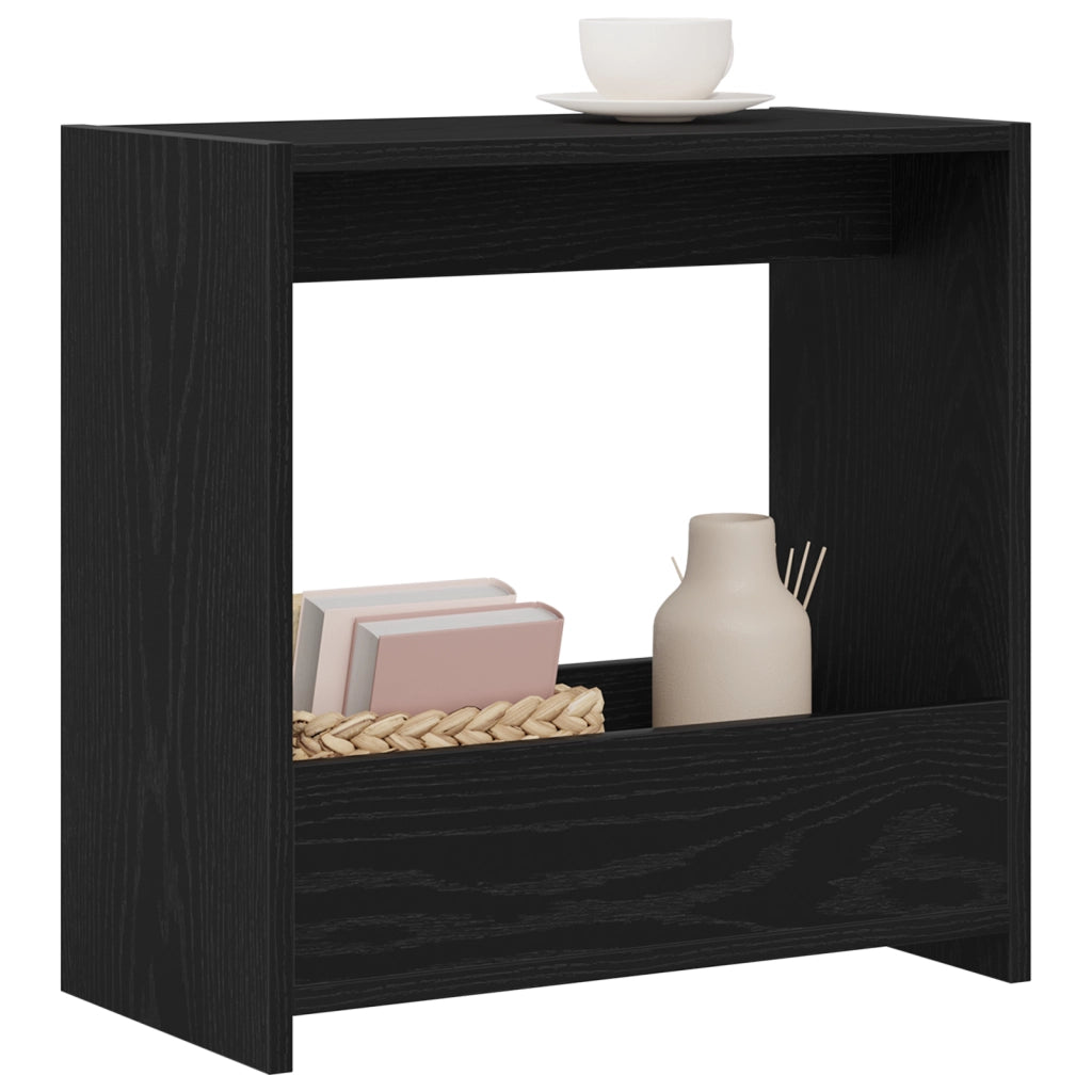 Tavolino Nero Faggio 50x26x50 cm Legno Ingegnerizzato