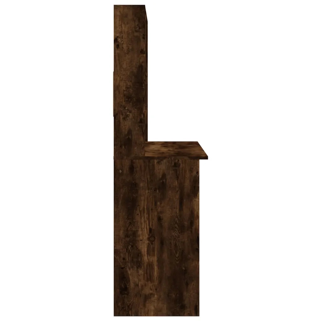 Scrivania | Tavolo da Ufficio Mensole Rovere Fumo 102x45x148 cm Legno Multistrato