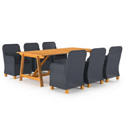 Set Mobili da Pranzo per Giardino 7 pz Grigio Scuro cod mxl 43609