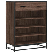 Scarpiera | Mobile per scarpe Rovere Marrone 75x38x97,5cm Legno Multistrato Metallo