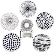 Set di sottopanchine 6, sottopanchine in ceramica con supporto, sottopanchine in stile marmo con supporto, sottopanchine assorbenti, da utilizzare per tazze, vasi, candele, bar e tavolo.