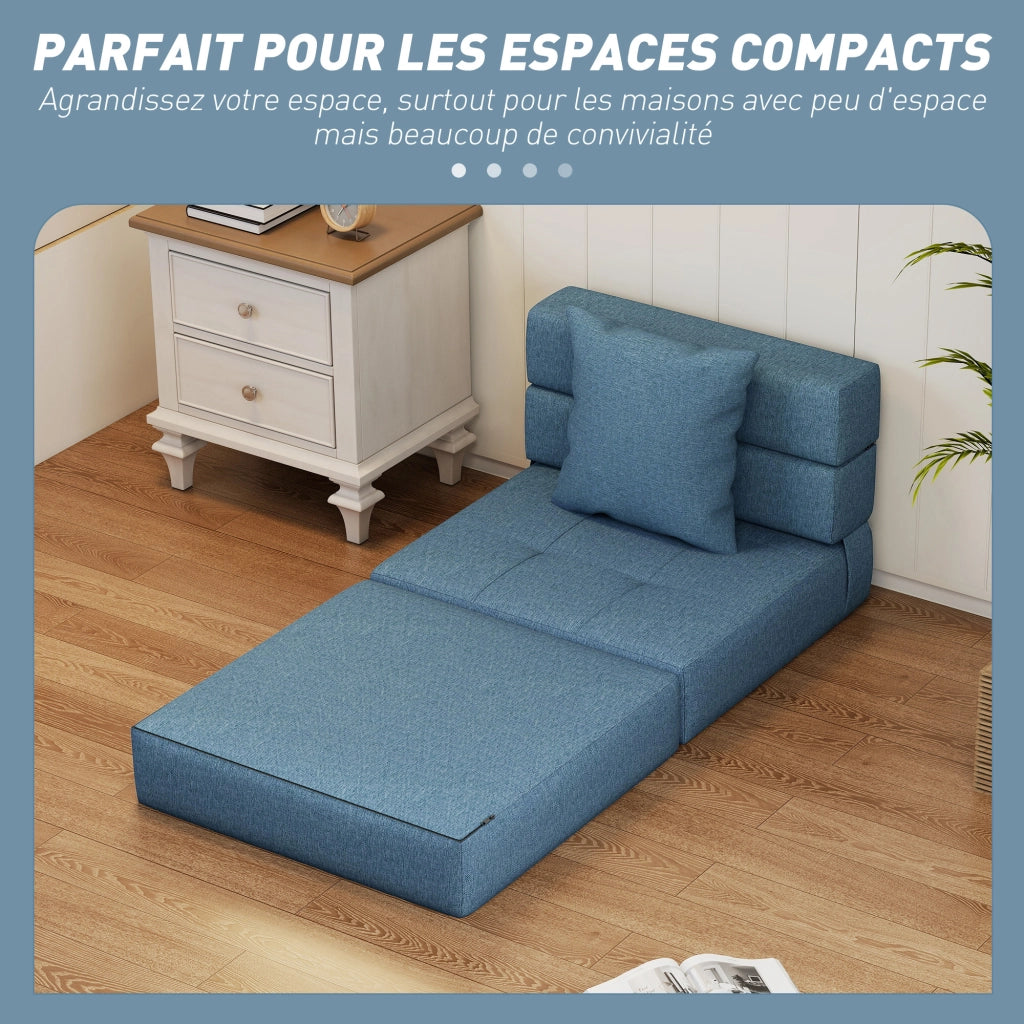 Poltrona letto ¨C zephmum ¨C tessuto blu scuro con cuscino