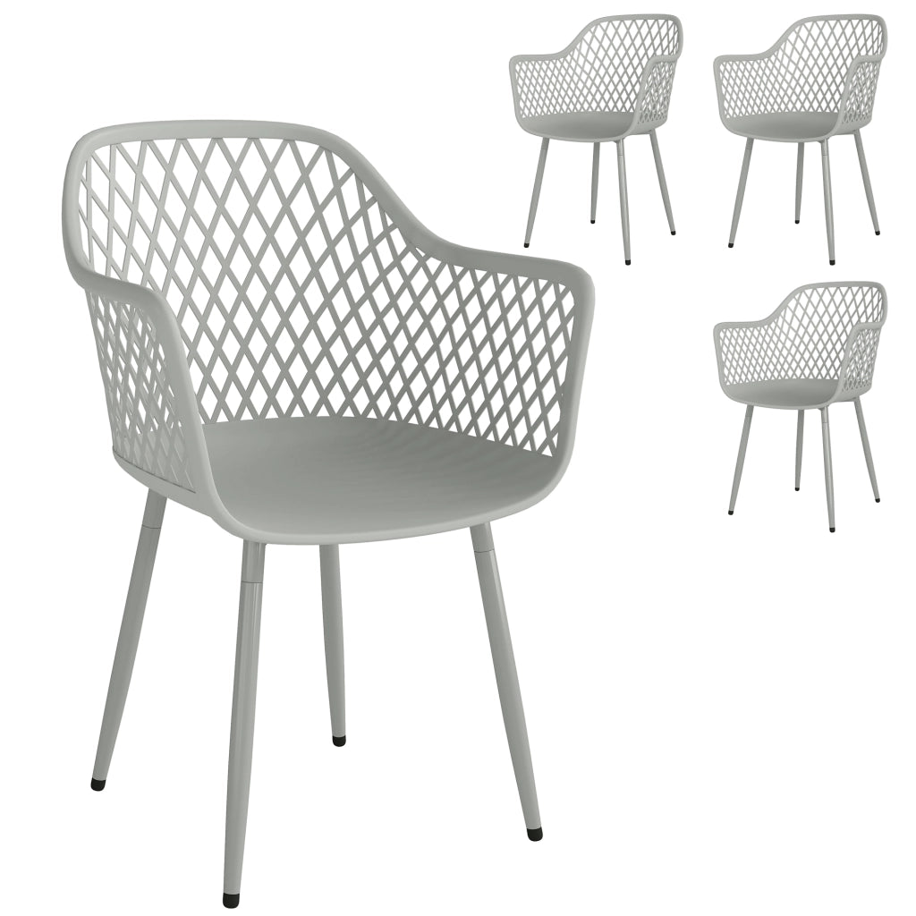 Sedia da giardino ¨C zephmum ¨C 4 pezzi in polyrattan e metallo grigio