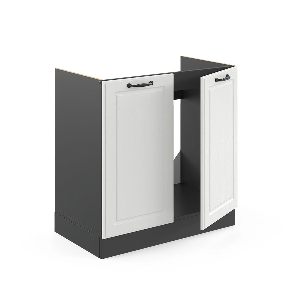 Vicco Mobile lavello cucina Bianco casa di campagna 80 cm , PL Antracite