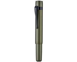 Penna a rotolino miniatura Black Forest, punta 0,5 mm, astuccio in alluminio sottile con inchiostro nero, ideale per viaggi e firma (verde oliva)