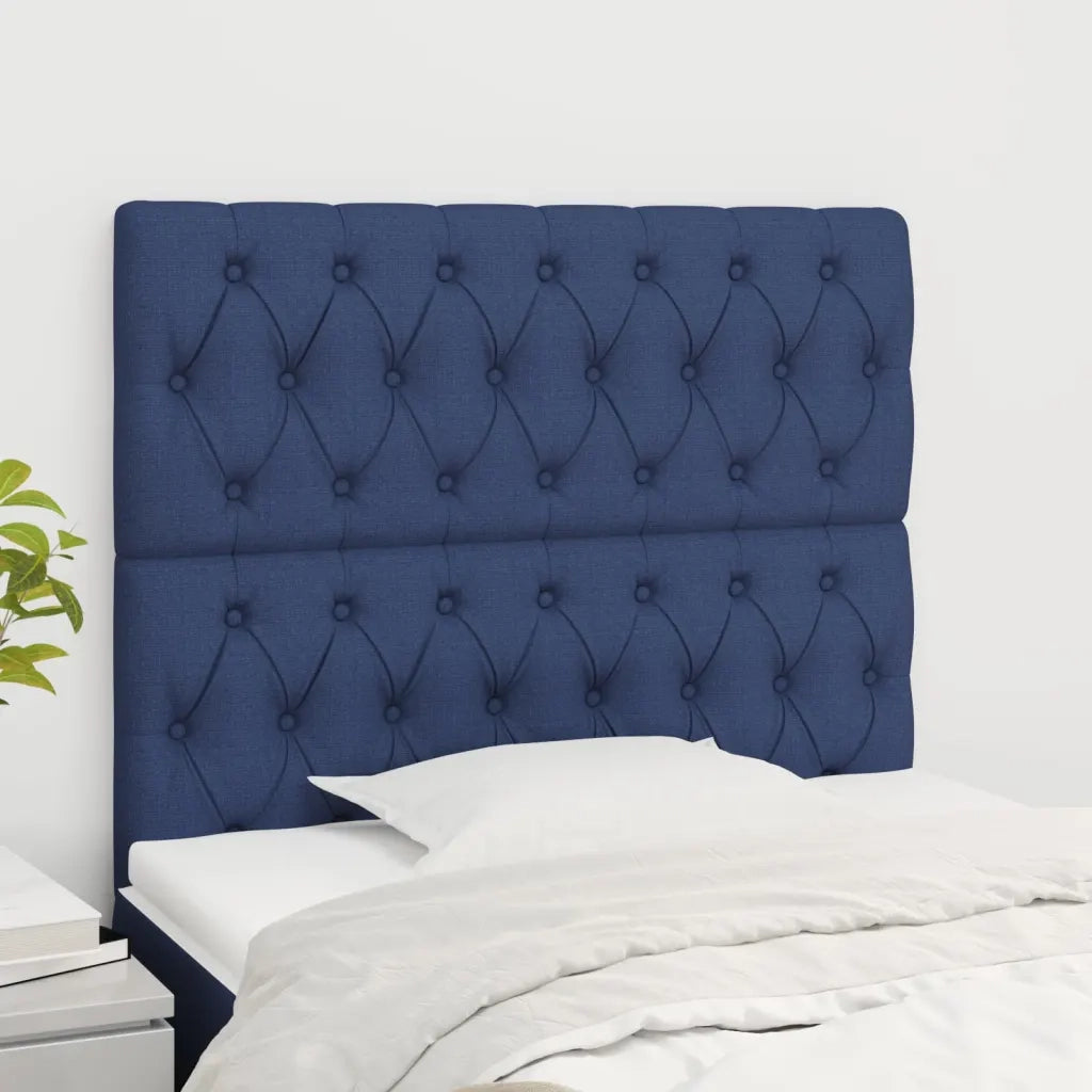 Testiera-Testata-Testiera Decorativa Blu 90x7x118/128 cm Tessuto