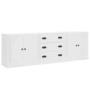 Buffet credenza cassettiera armadio mobile contenitore organizer per cucina soggiorno salotto 3 pezzi legno ingegnerizzato bianco 02_0037015
