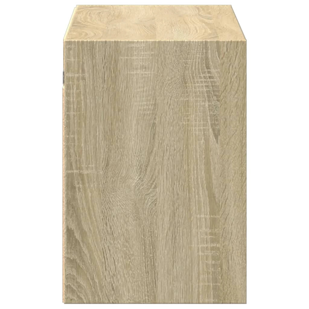 Mobile TV multimediale scaffale TV credenza mobile TV sala da pranzo soggiorno camera da letto a parete con luci LED rovere Sonoma 100 x 31 x 45 cm marrone 02_0028003